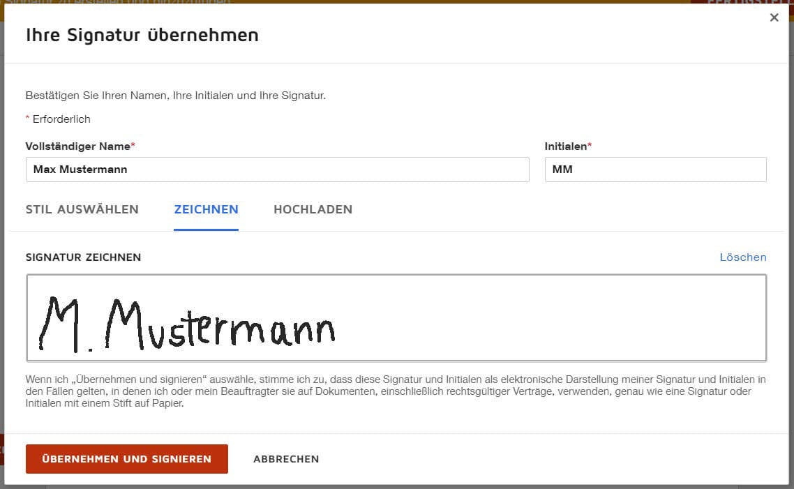 Mainzer Netze DocuSign Signatur Schritt 3_Signaturarten Signatur selbst zeichnen Mainzer Netze DocuSign Signatur Schritt 3_Signaturarten Signatur selbst zeichnen