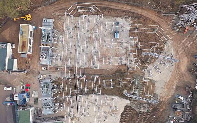 Umspannwerk Mainspitze von oben